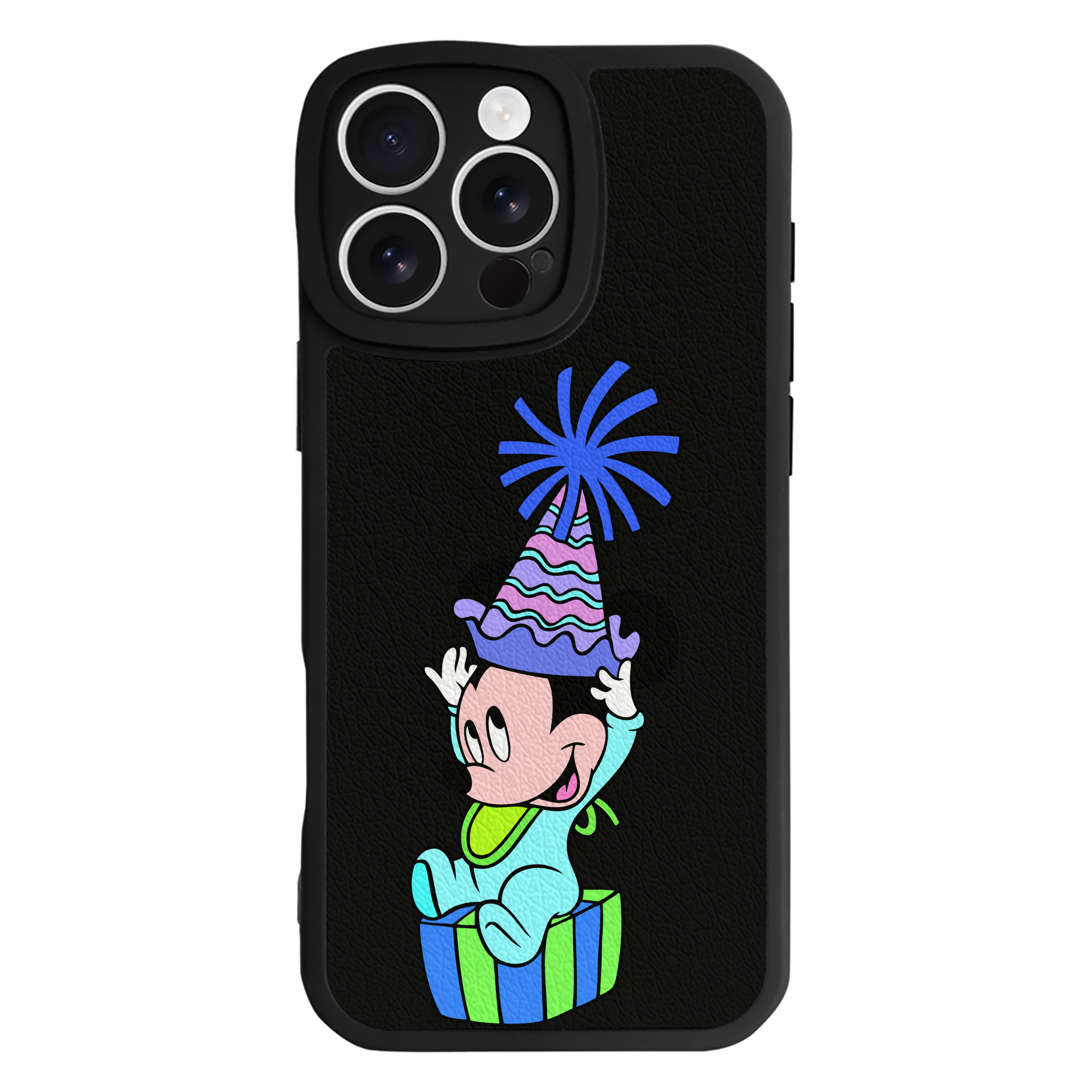 （画像用） ミッキーマウス Mickey Mouse 【iPhone 16シリーズ対応】シリコンスマホケース（レザー調） 材質：シリコン